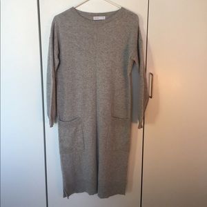 GRANA grey sweater dress, 100% cashmere